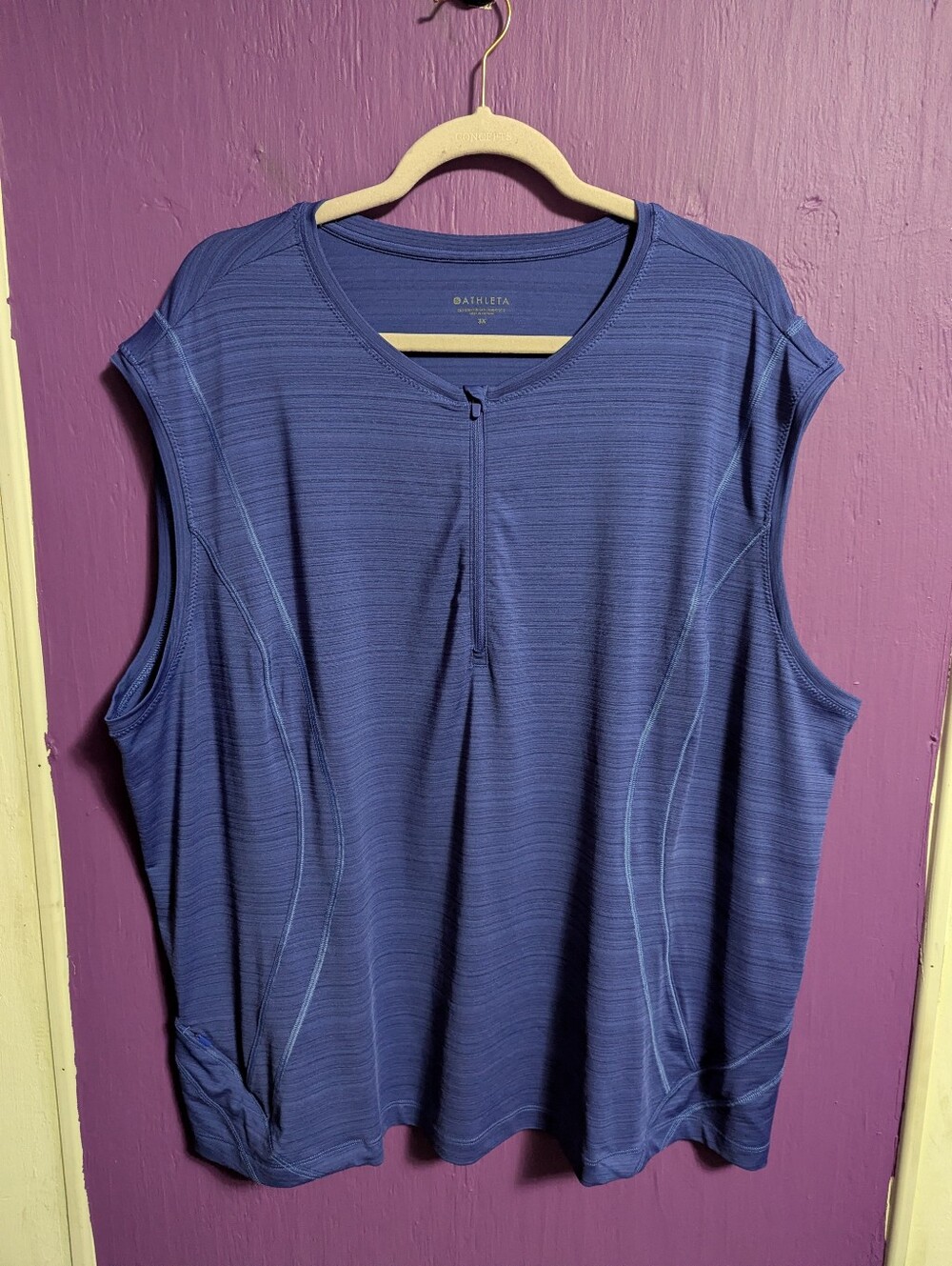 Athleta Merlin Blue Pacifica Illume UPF Sun Protection Fitted Tank Top 3X 22 24 - Picture 3 of 5